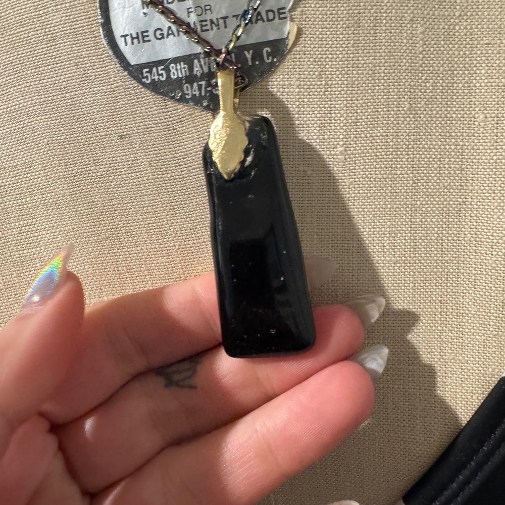 Colorful Rectangular Pendant Necklace - Picture 7 of 10